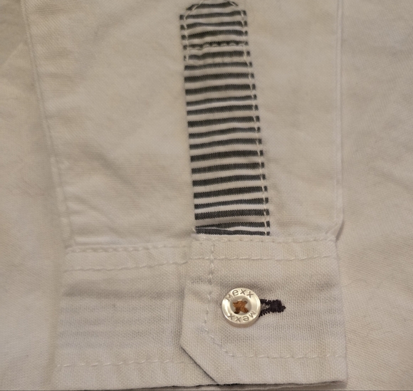 NWT - Vintage Mexx Baby Button-down Collared Shirt - White w/Black details - Picture 3 of 10